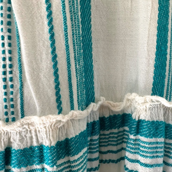 Sofia Made In Italy Tiered Maxi Boho Dress with Ruffled Bell Sleeves 100% Cotton - Picture 5 of 8